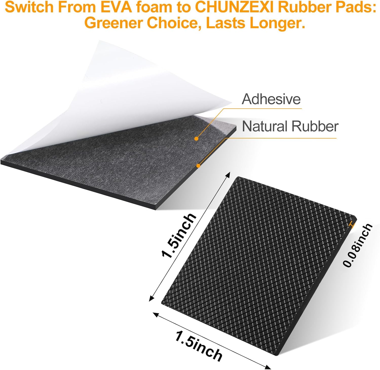 CHUNZEXI Non Slip Furniture Pads - 32 Premium Furniture Grippers Self Adhesive Rubber Furniture