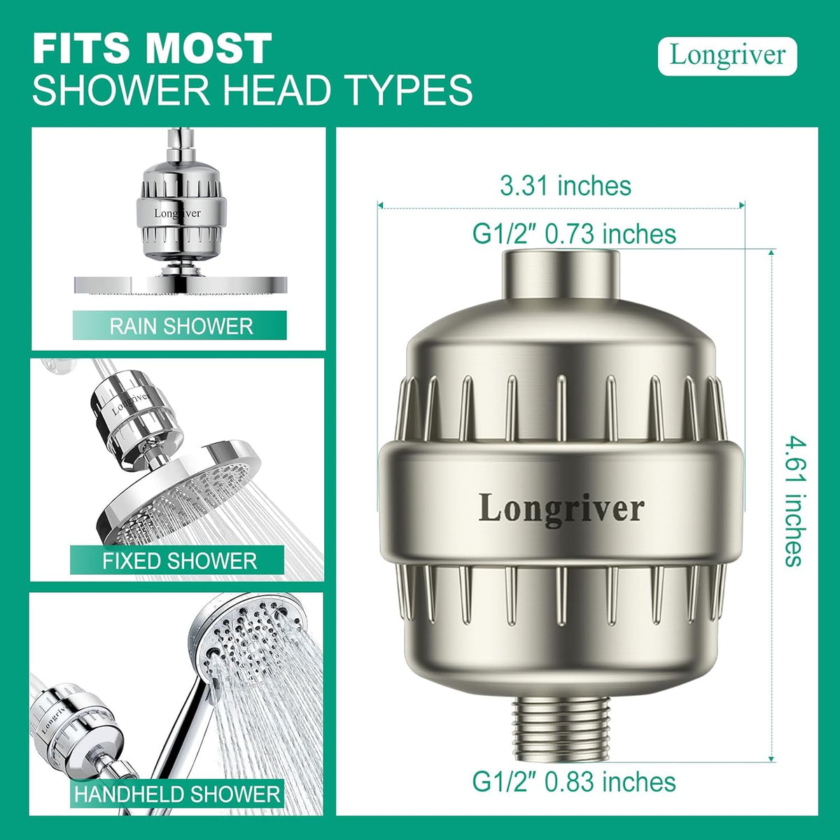 R7 Shower Filter High Put Shower Water Filter for Hard Water 99.99% Remove Chlorine, Shower Water