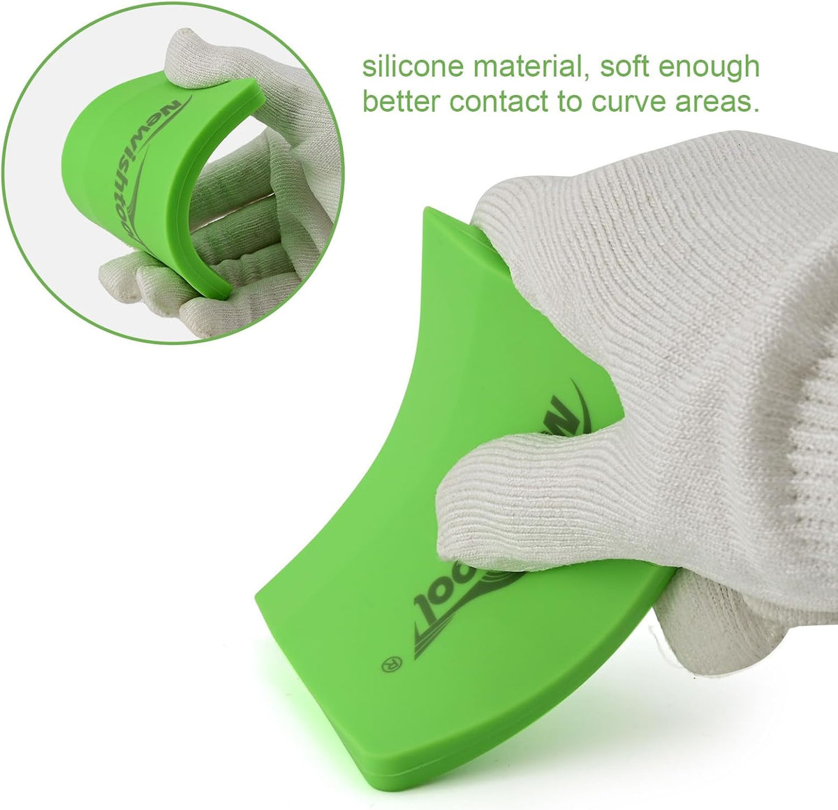 NEWISHTOOL Soft Silicone Squeegee, Small V-Blade Scraper for Window Film Application & Water