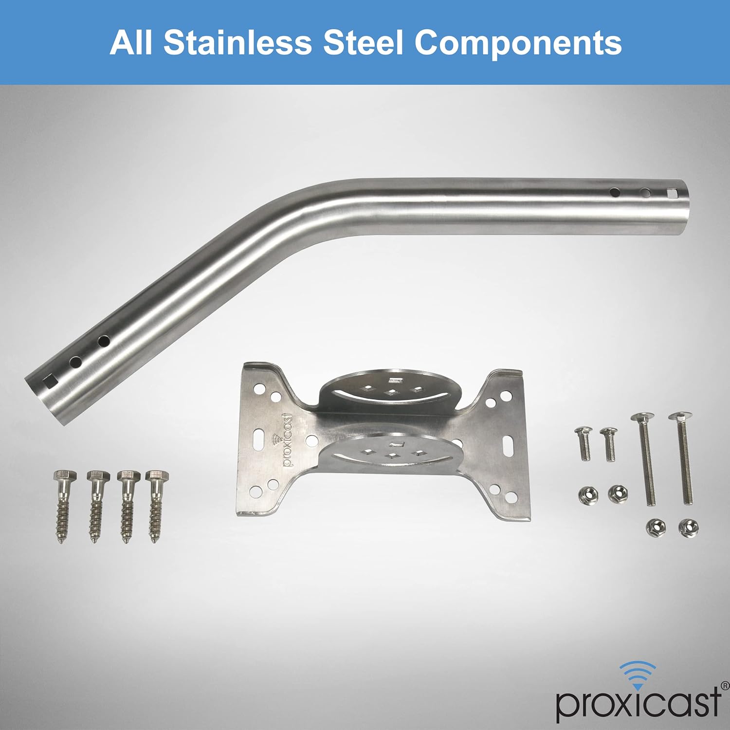 Proxicast Pro-Grade J-Max 100% Solid Stainless Steel Antenna Mount - Universal Outdoor Adjustable