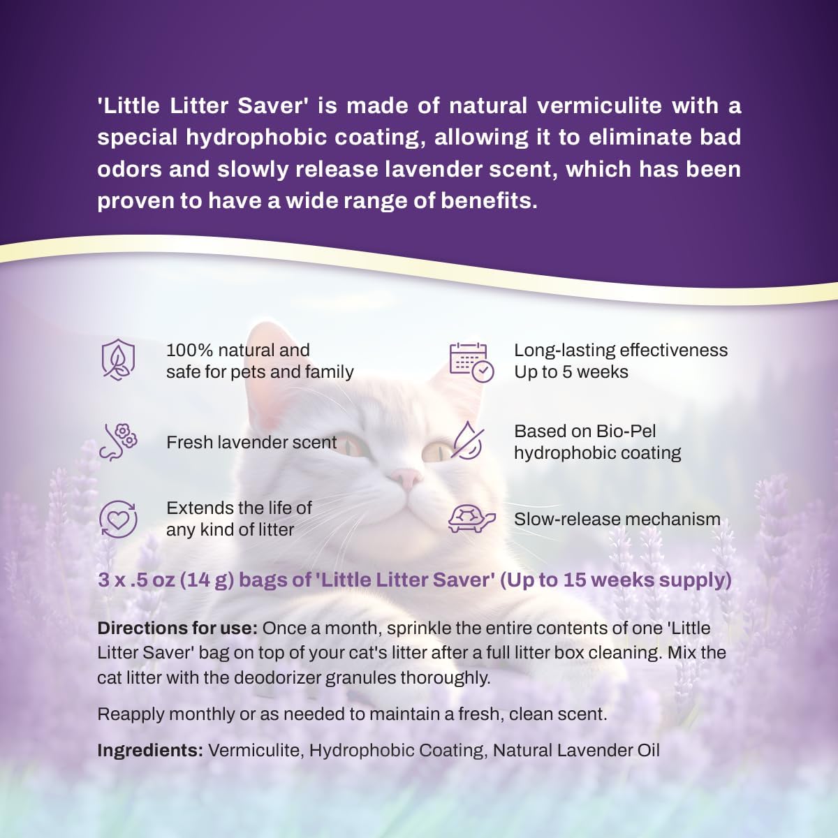 Little Litter Saver | a New Generation Of Cat Litter Box Deodorizer | Unique Slow Release Formula |
