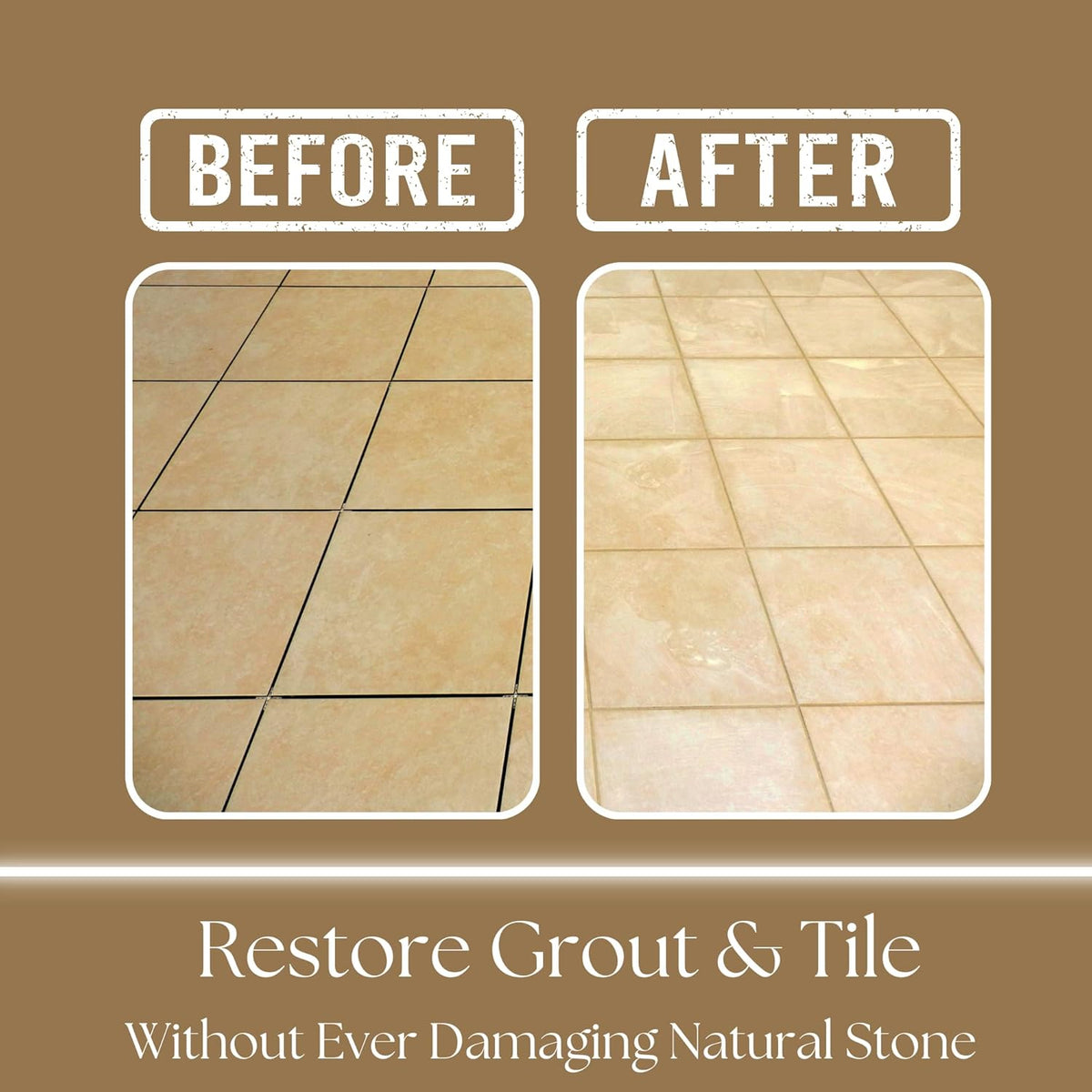 Natural Stone Grout Cleaner, Safe for Marble, Travertine, Limestone, Tile Spray on Grout Cleaner.
