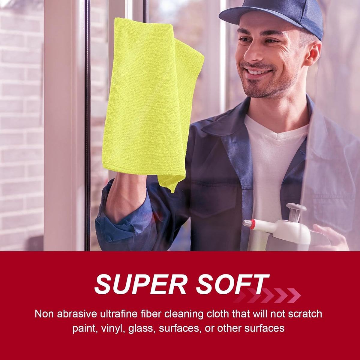 200 Pcs Microfiber Cleaning Cloth 16x16 Inch Microfiber Towels for Car Ultra Absorbent Cleaning