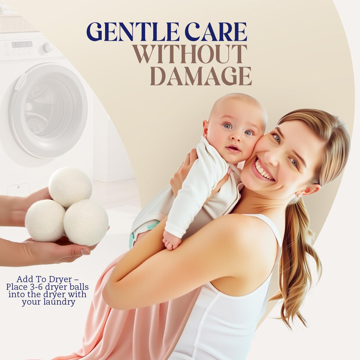YONSEN Wool Dryer Balls, New Zealand Dryer Balls Laundry Reusable Reduce Static Cling – view 7