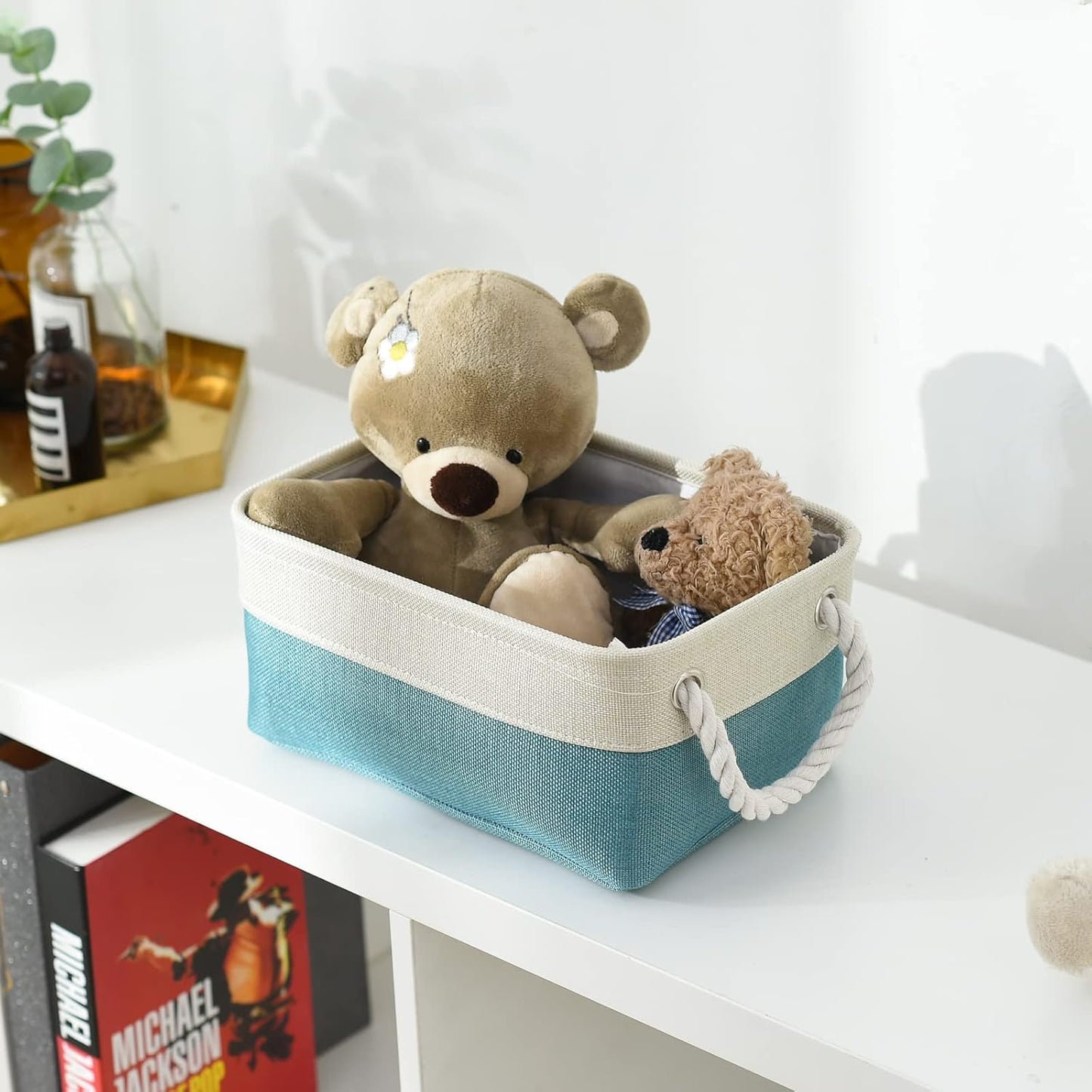 TheWarmHome Fabric Storage Bin with Handles,Storage Basket for Home Storage and Organization, Shelf
