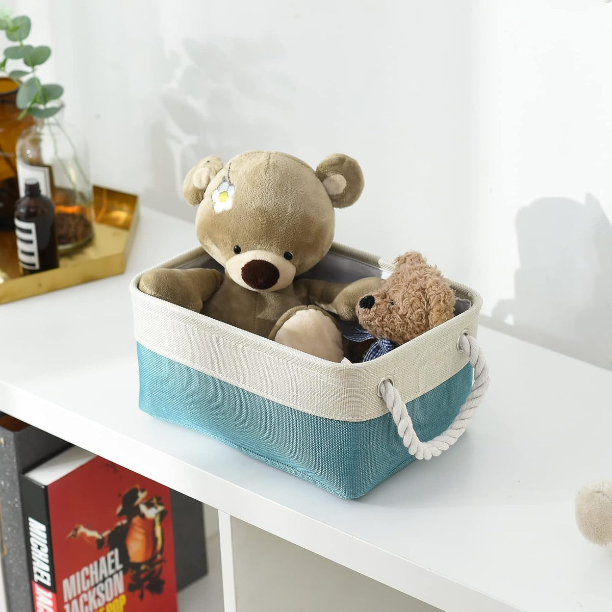 TheWarmHome Fabric Storage Bin with Handles,Storage Basket for Home Storage and Organization, Shelf