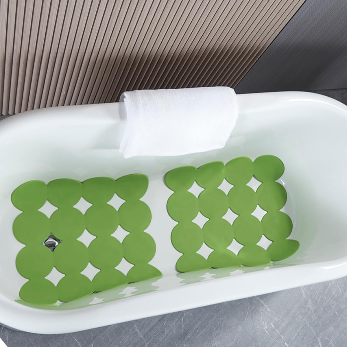 Square Shower Mat Nonslip - Rubber Bathtub Mat with Suction Cups for Inside Shower Bathroom Floor