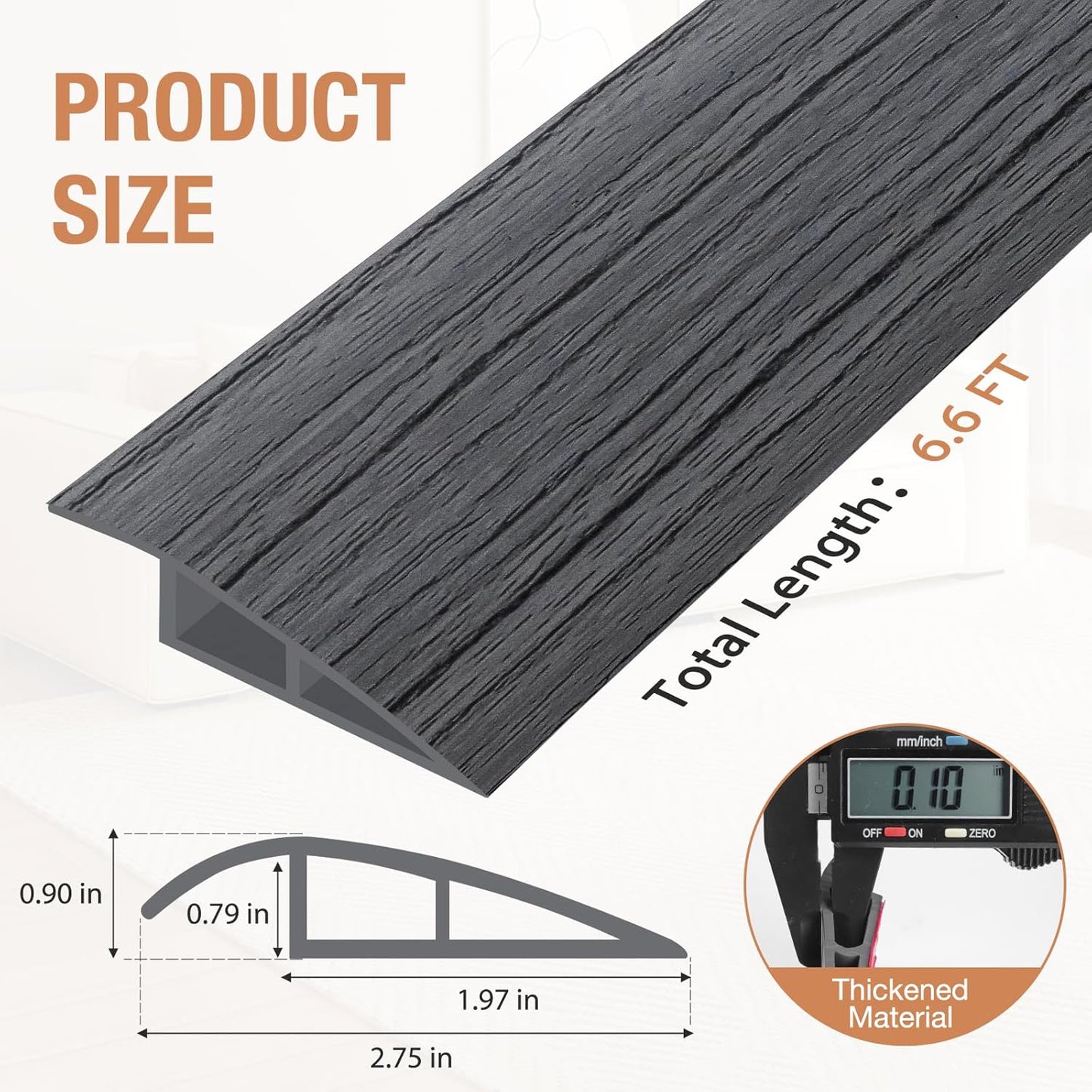Floor Transition Strip Self Adhesive Vinyl Door Threshold for Doorways Carpet Edging Trim Overlap