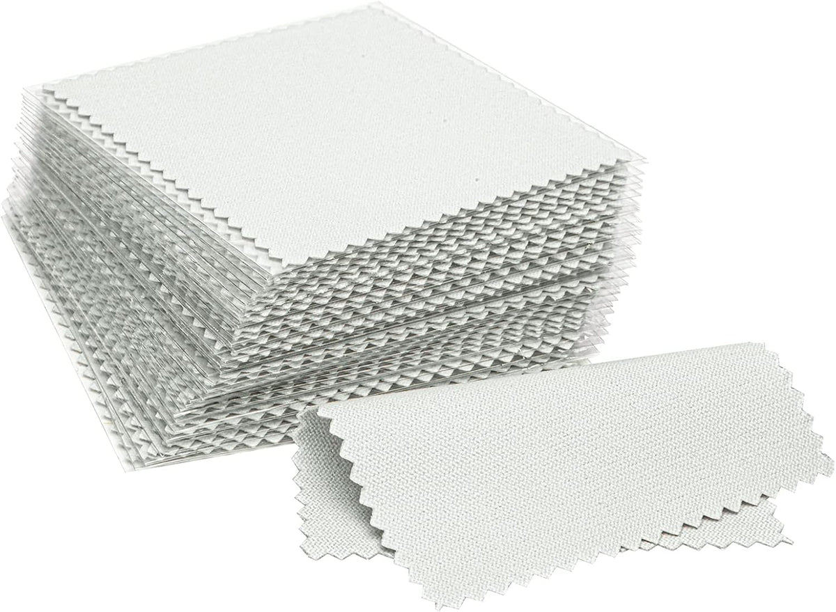 CATIFLIN 100pcs Jewelry Cleaning Cloth, Silver Polishing Cloth Individually Wrapped, Small Jewelry