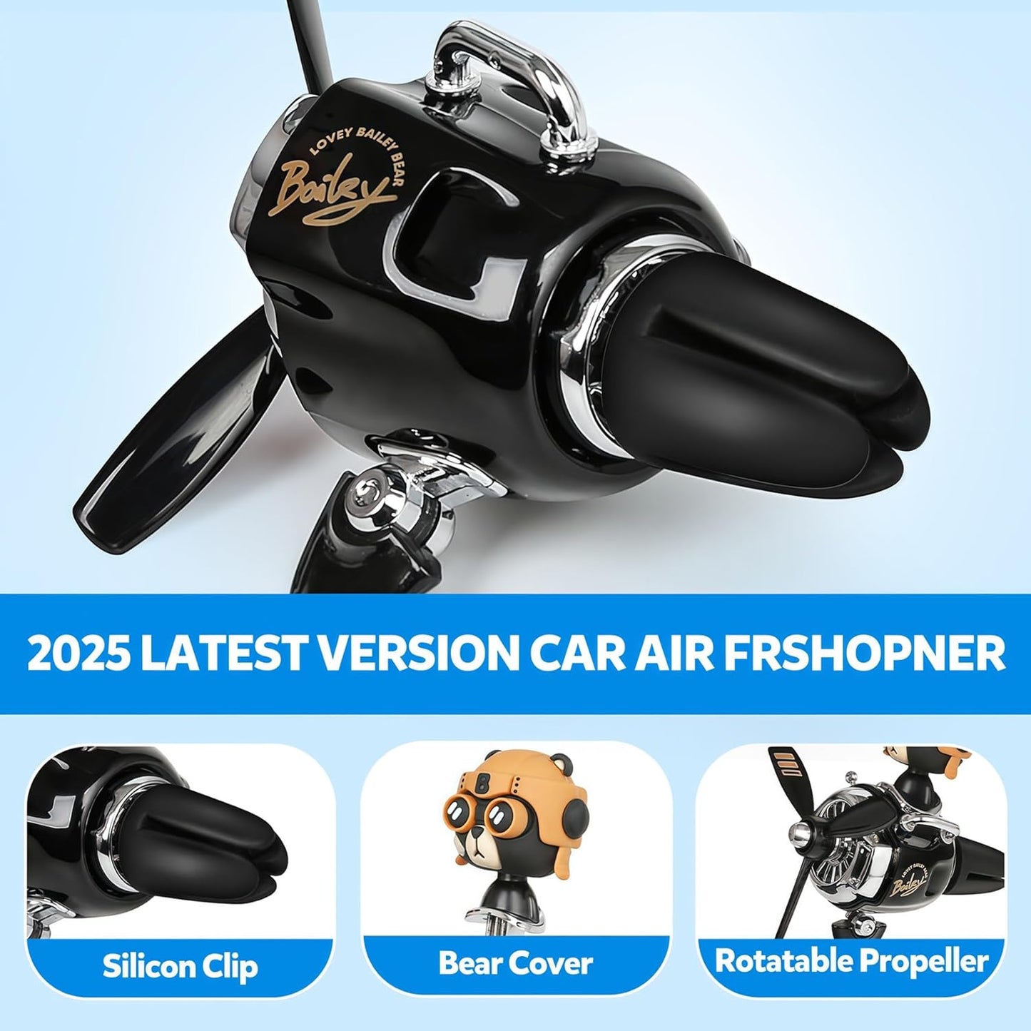 Bear Pilot Car Fresheners Vent Clip Cute Teddy New Car Scent Automotive Air Fresheners Cartoon Air