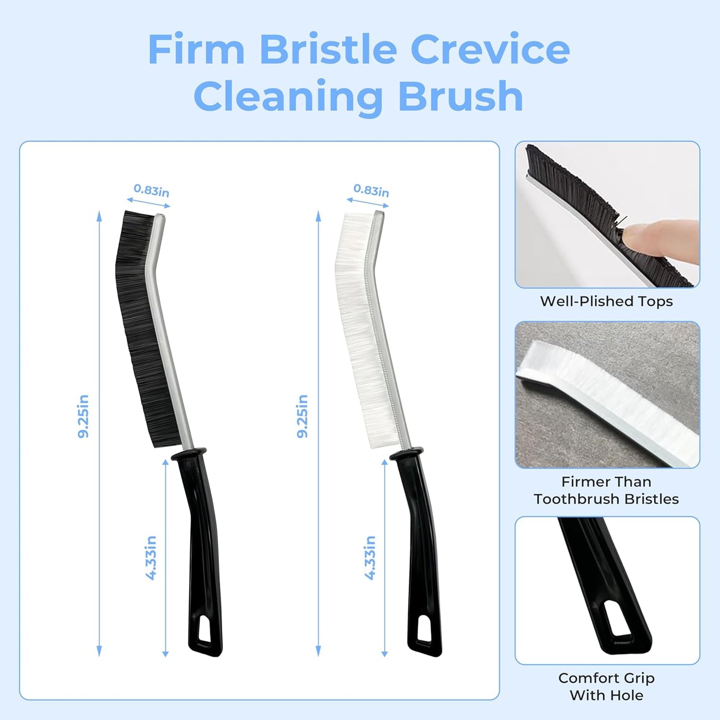 Crevice Cleaning Brush, Hard-Bristled Gap Scrub Brush, Toilet Gap Cleaning Brush Tool, for Scrub