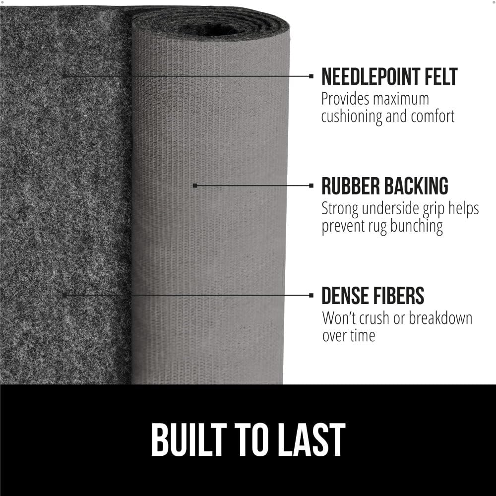 GORILLA GRIP Felt and Natural Rubber Stay in Place Slip Resistant Rug Pad, 1/8in Thick, 5x8 FT