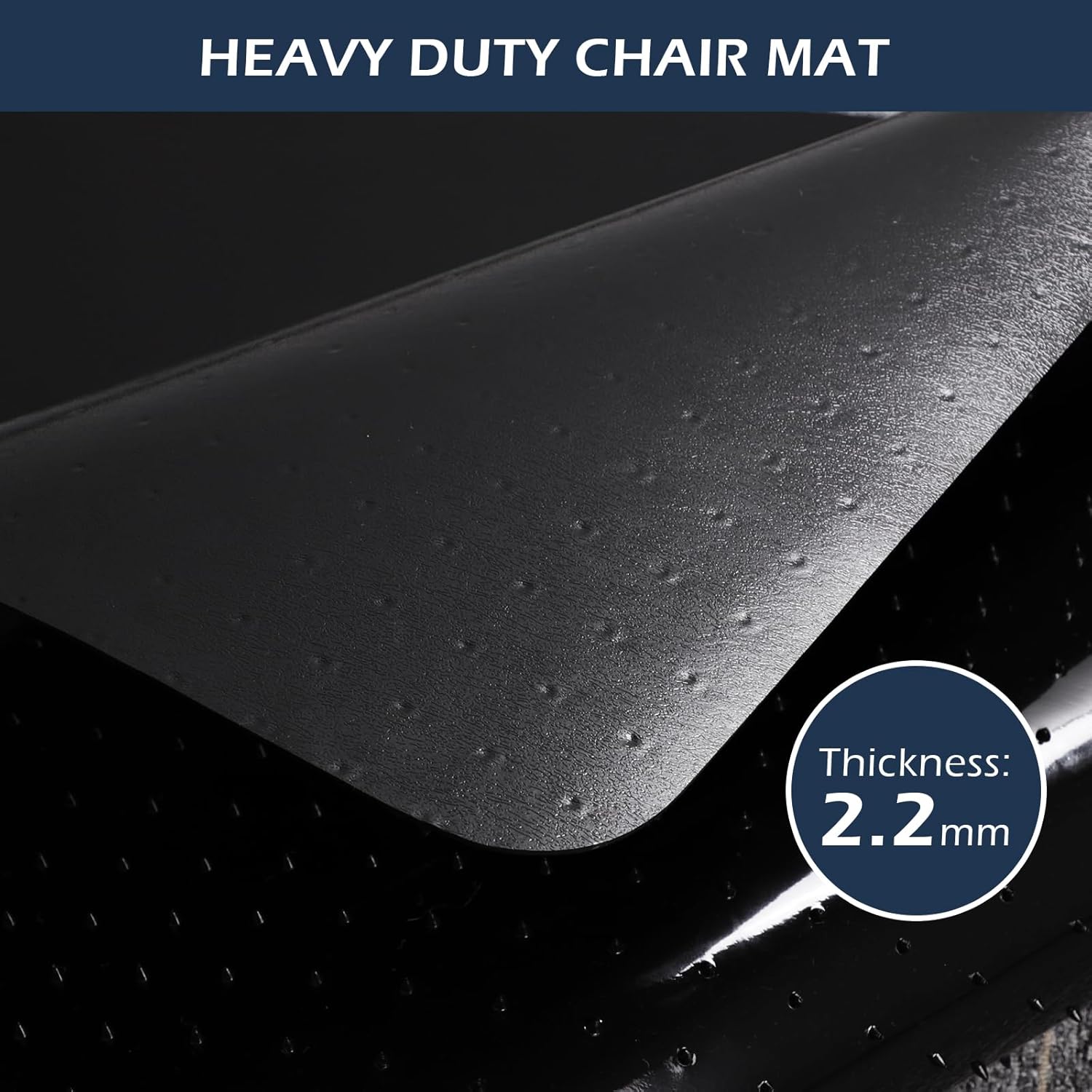 SALLOUS Office Chair Mat for Carpet, 48in x 36in Heavy Duty, Gaming Chair Mat with Grips, Rolling
