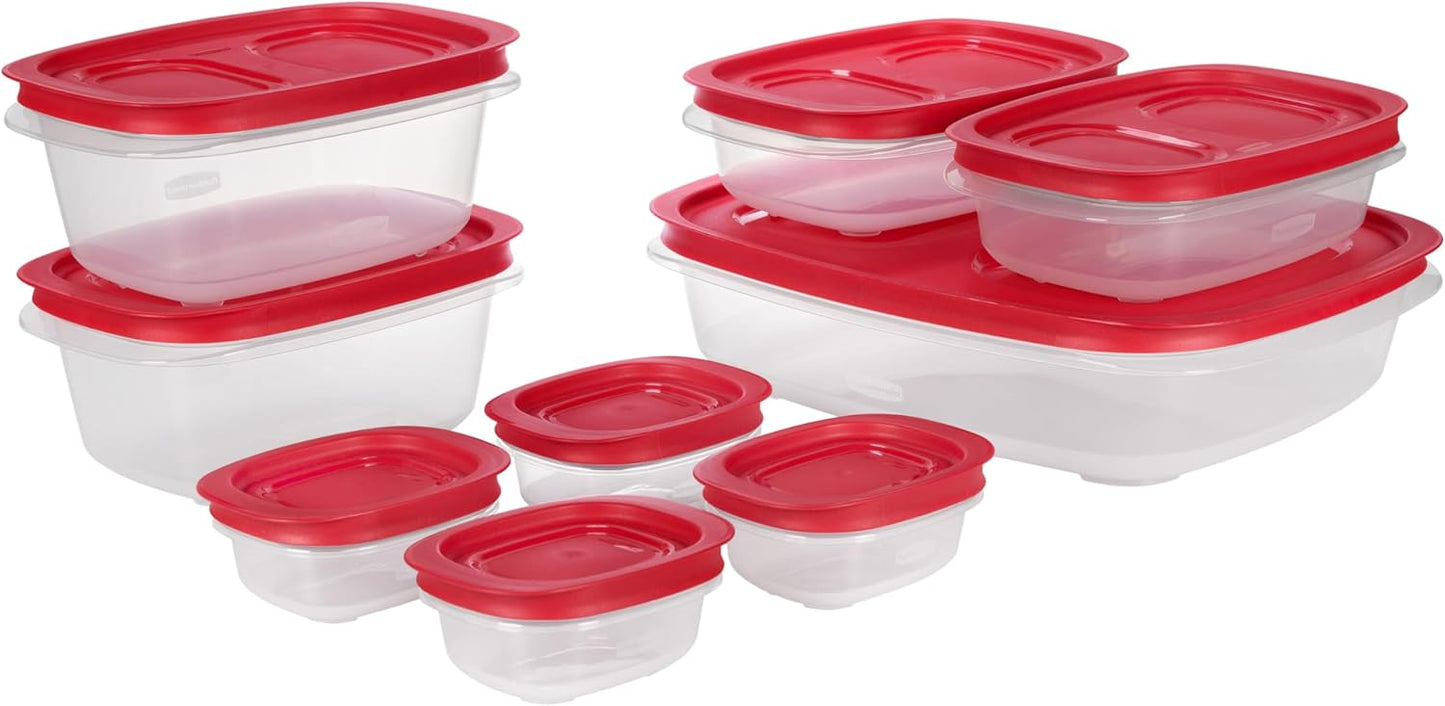 Rubbermaid EasyStore Large Containers, 18-Piece Set, Food Storage Containers, Food Storage