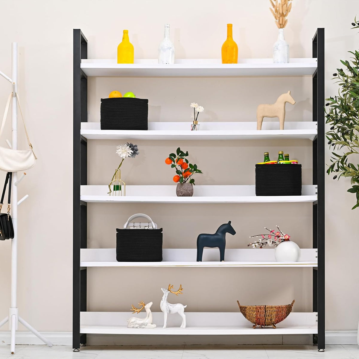 Small Black Baskets for Organizing, Storage Baskets for Shelves, Small Woven Basket for Storage