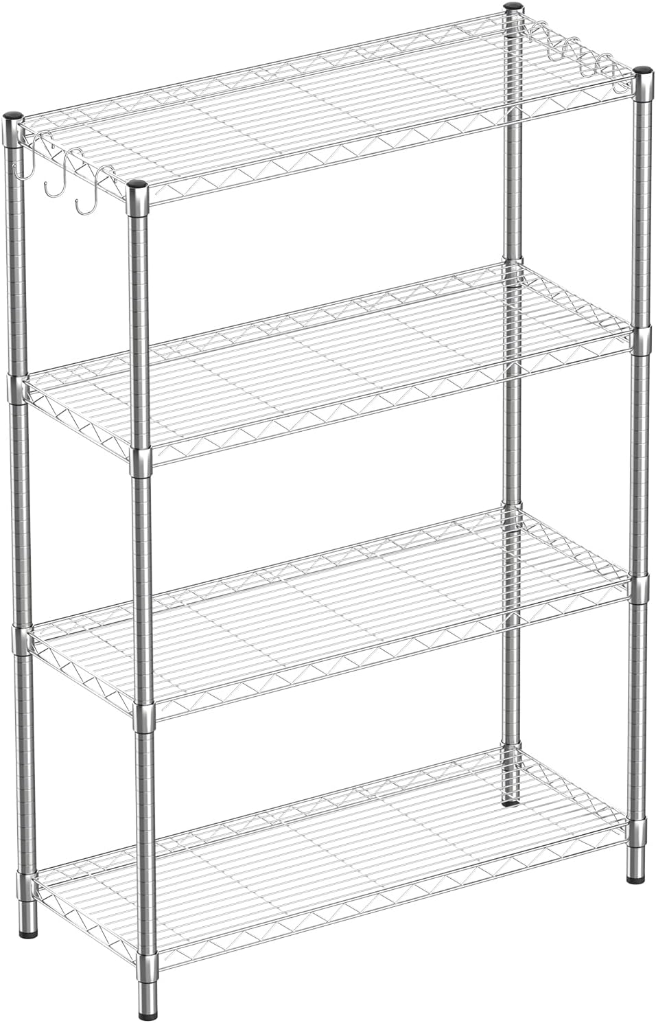 4-Shelf Adjustable Metal Shelf Wire Shelving Unit Storage Rack Display Shelf for
