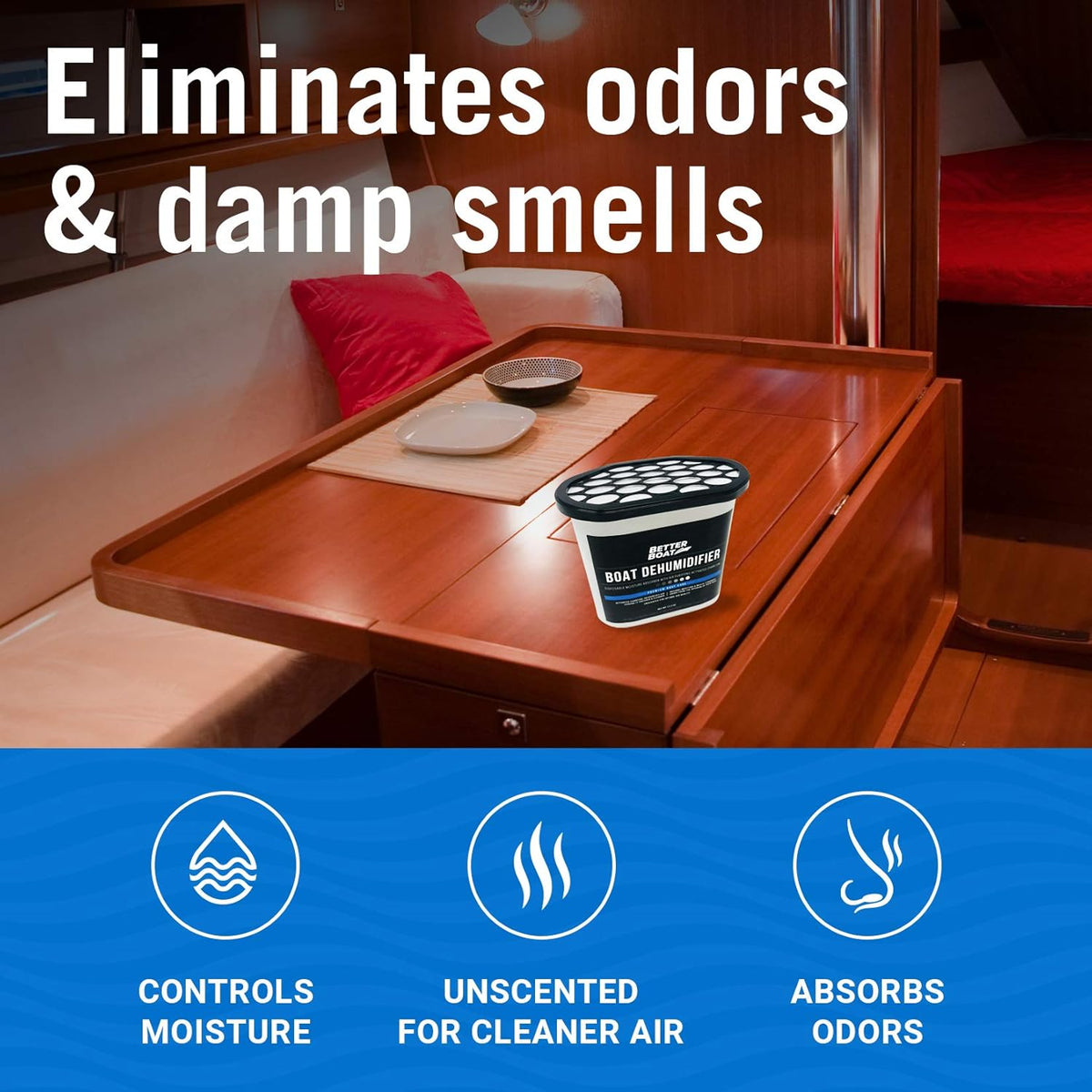 Moisture Absorber and Boat Dehumidifier, Charcoal Odor Remover for Damp Smell and Humidity