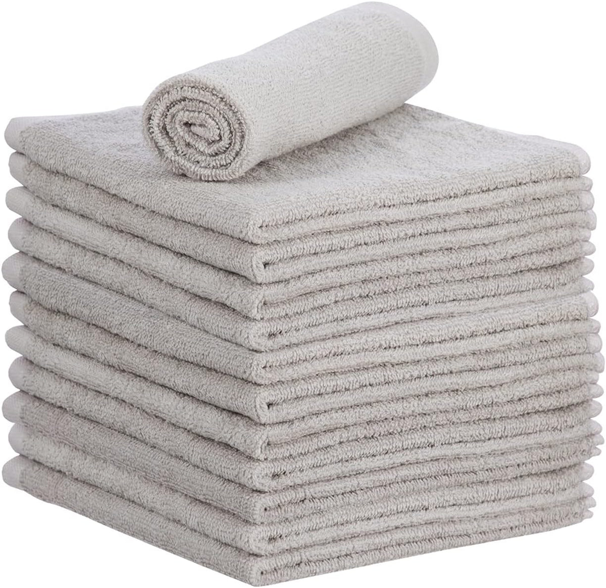 Superio Cotton Terry Washcloths Grey Towels 100% Cotton Cleaning Cloth 16" Rags Wash Clothes for