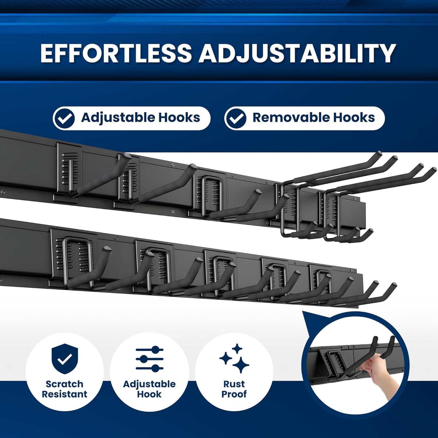 64'' All-Metal Garage Tool Organizer Wall Mount – Heavy-Duty Tool Rack Holds 680 lbs, Adjustable