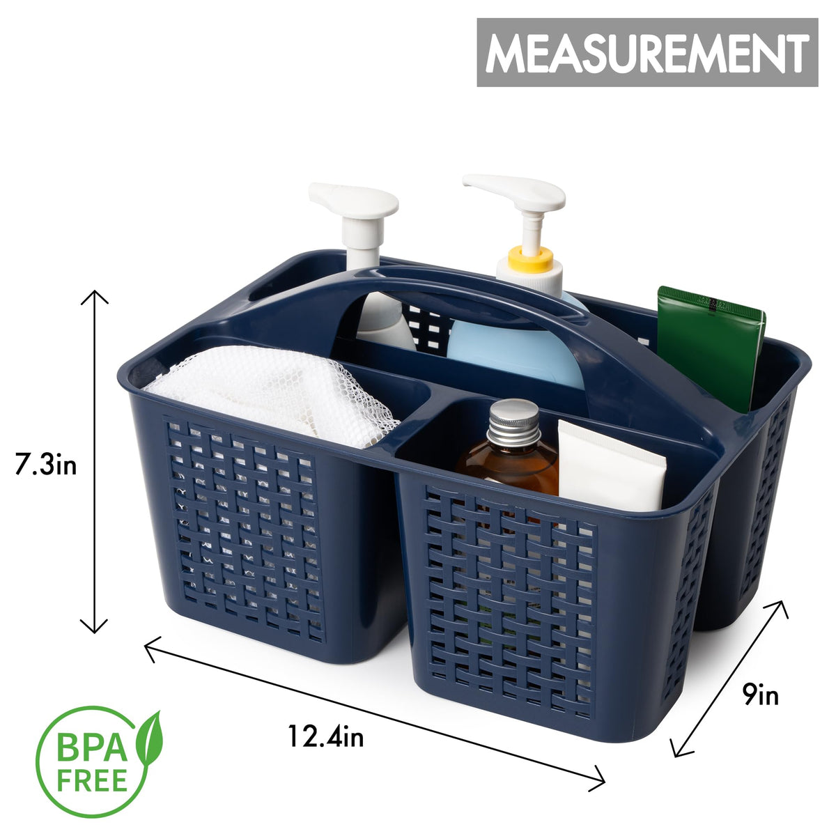 Tiawudi Portable Shower Caddy, Caddy Organizer with Handle, Plastic Shower Basket Hold Soap