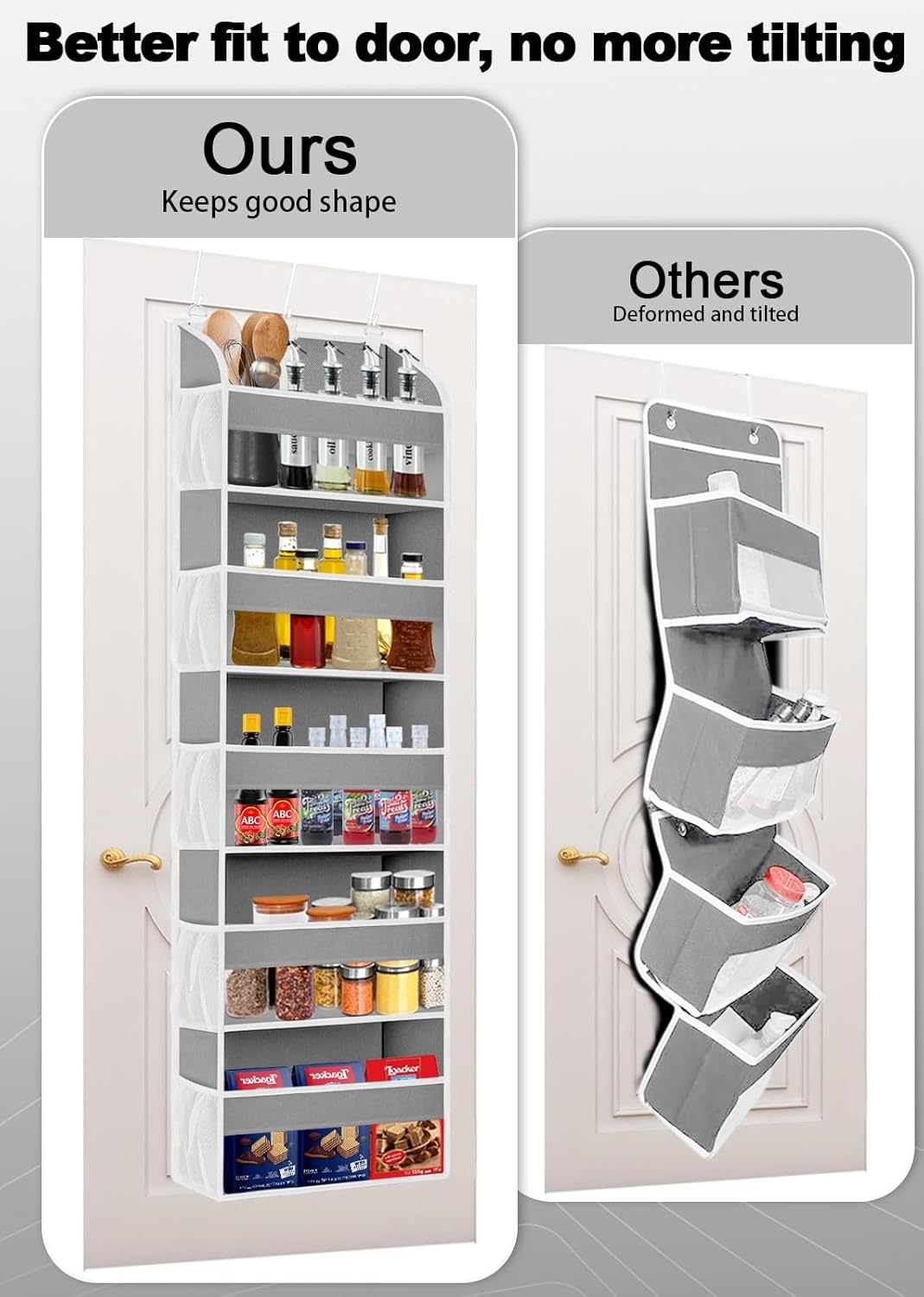1 Pack Over The Door Storage Organizer with 5 Pockets 10 Mesh Side Pockets, 44 lbs Weight Capacity