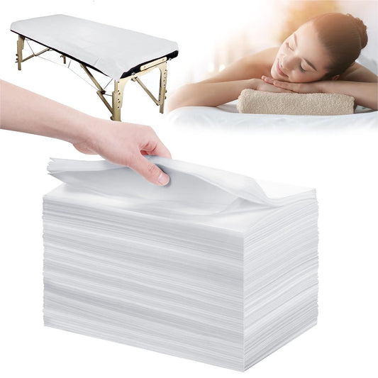 Disposable Bed Sheets 100 Pcs 31" x 71" Massage Table Sheets Non Woven Fabric SPA Bed Cover