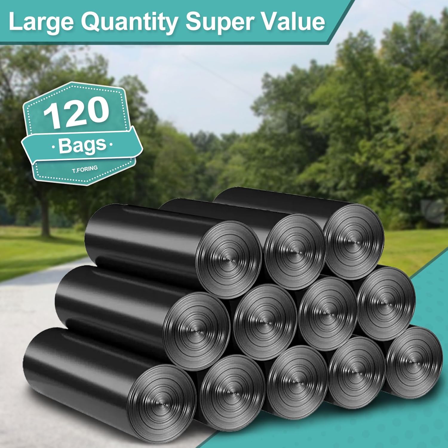 40-45 Gallon Black Trash Bags 120 Count - 37''x45'' Large Garbage Bags Unscented, 40+ Gallon Trash