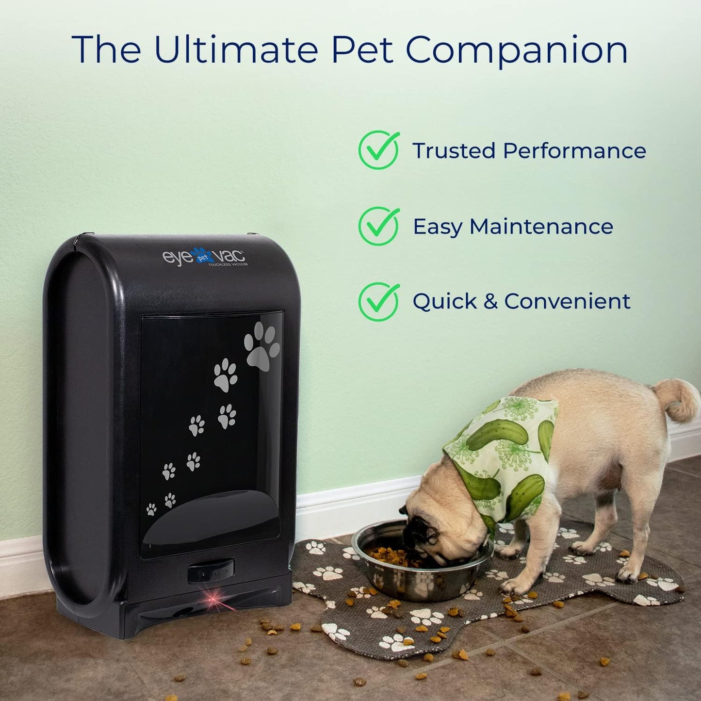EyeVac Pet Touchless Vacuum Automatic Dustpan - Ultra Fast & Powerful - Great for Sweeping Cat Dog