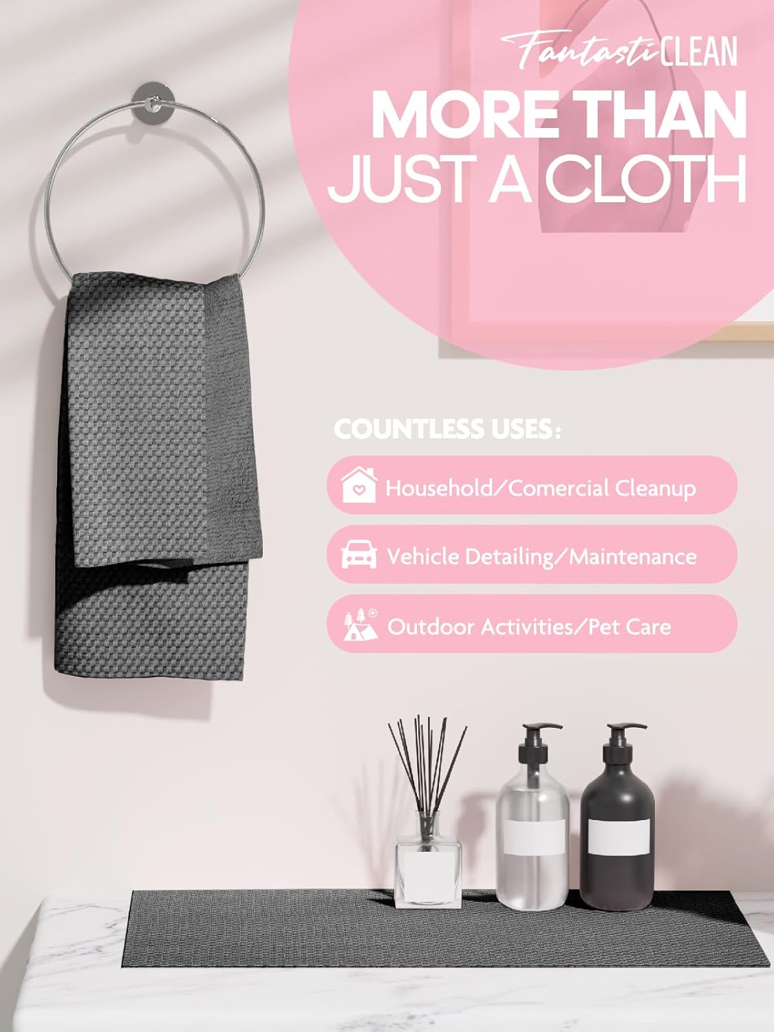 Fantasticlean Large Tear-Away Microfiber Cleaning Cloth Roll - 18'' by 12'', 36 Sheets, Thick Dish