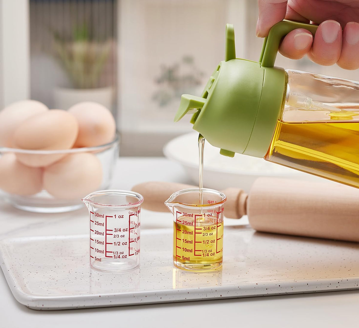 High Borosilicate Glass Measuring Cup with V-Shaped Spout, 30ml (1oz) | Pack of 2 – Precision Glass