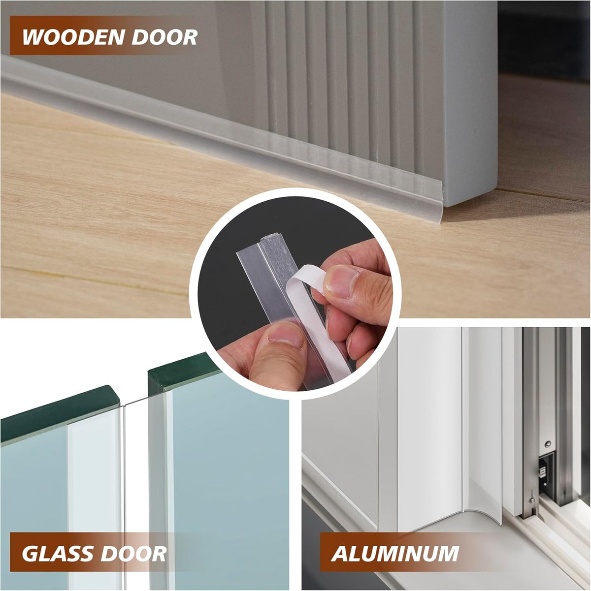 RECAPS 35mm 16.4 Feet Silicone Weather Stripping Door Seal, Transparent Under Door Gap Filler for