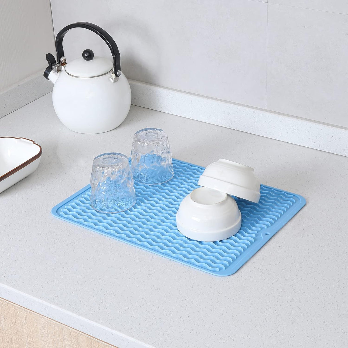 Silicone Dish Drying Mat for Multiple Usage,Easy clean,Eco-friendly,Heat-resistant Silicone Mat for