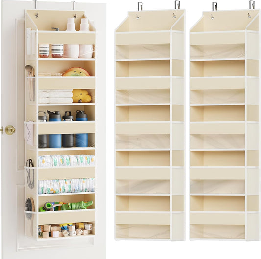 SpaceAid 2 Pack Over The Door Organizer with 5 Large Pockets and 10 Mesh Side Pockets, 5 Layers