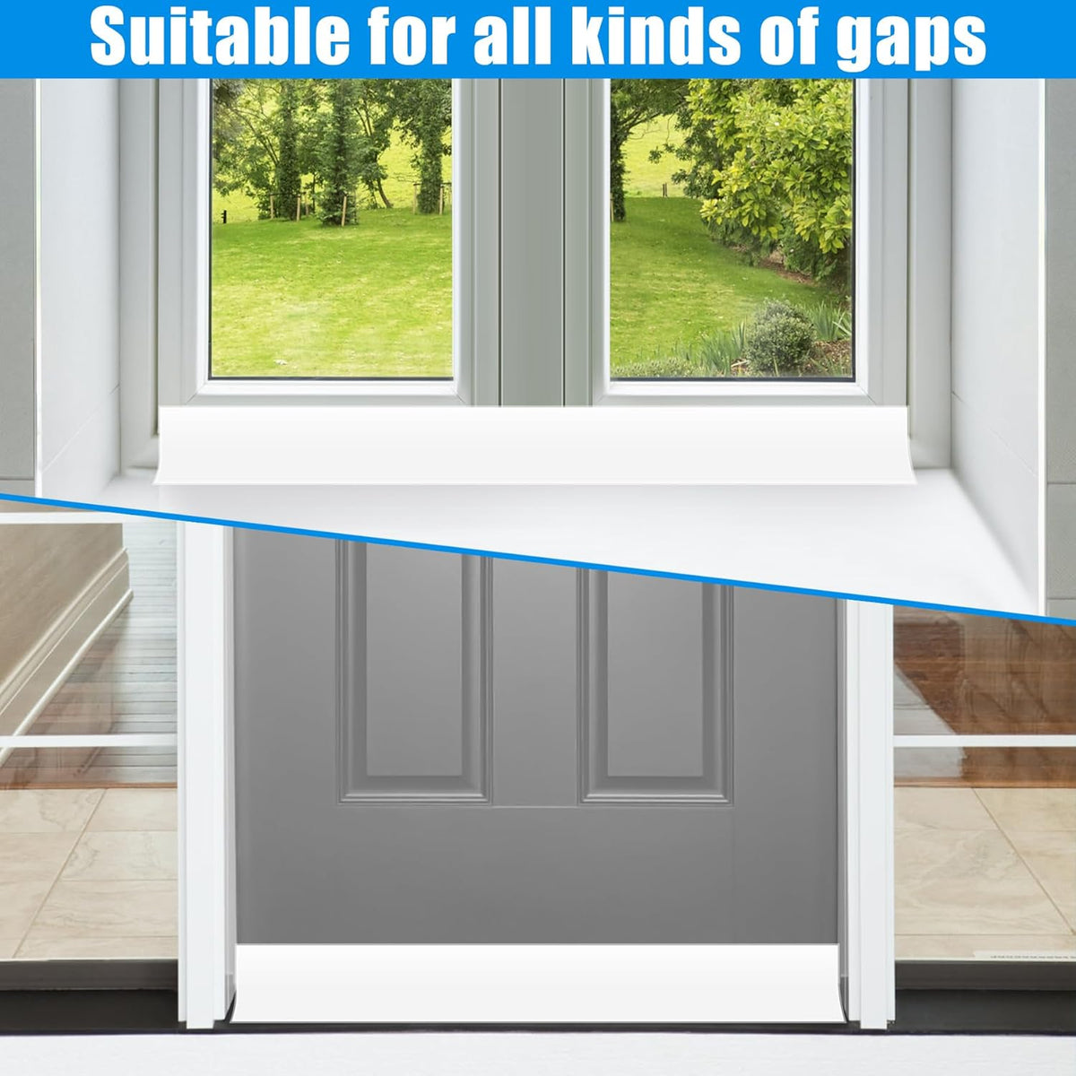 Draft Seal Tape for Doors and Windows 2 in x 20 Ft Silicone Weather Stripping Extra Thick 2mm Door