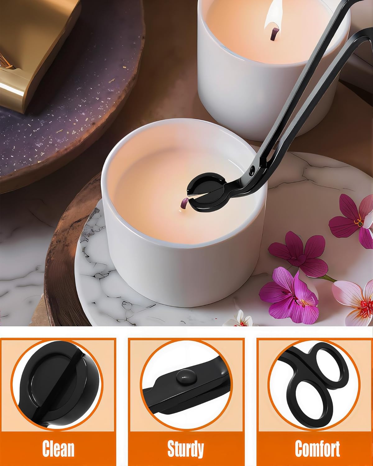 5 in1 Candle Accessory Set with Rechargeable Candle Lighter, Candle Wick Trimmer, Candle Wick