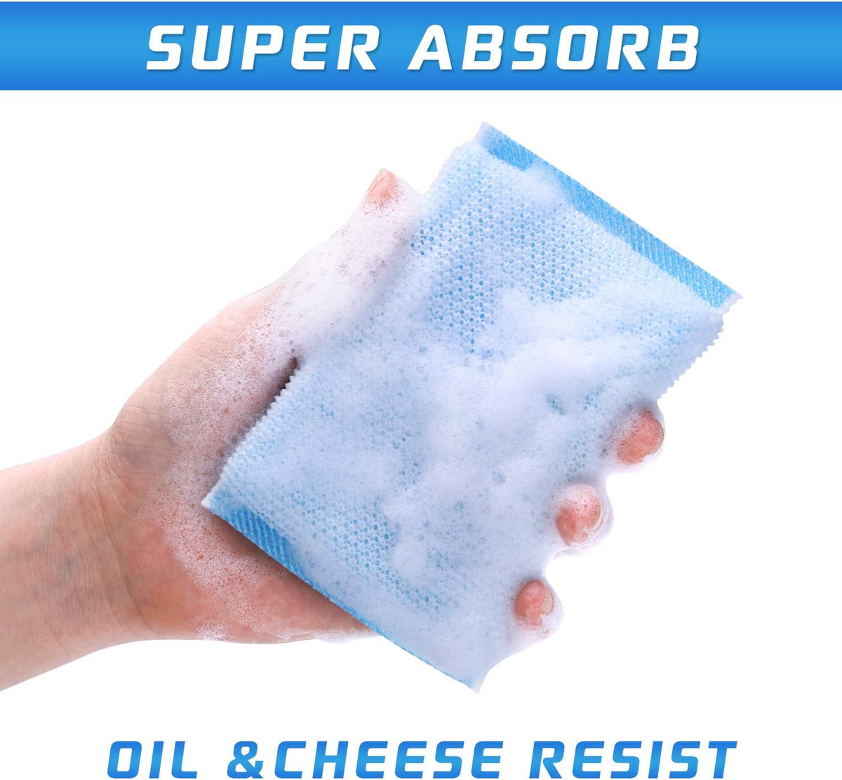 Nylon Cleaning Scrub Pad 12 Pack,Long-Lasting and Reusable Dishwashing Sponge,All-Purpose Scouring