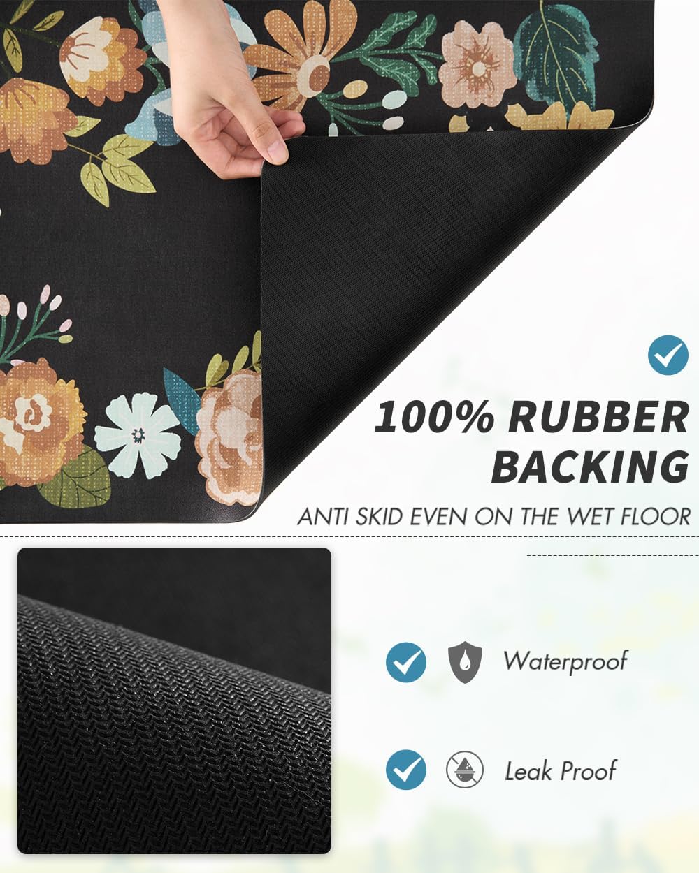 AMOAMI Coffee Mat Hide Stain Rubber Backed Absorbent Dish Drying Mat for Kitchen Counter - Bar