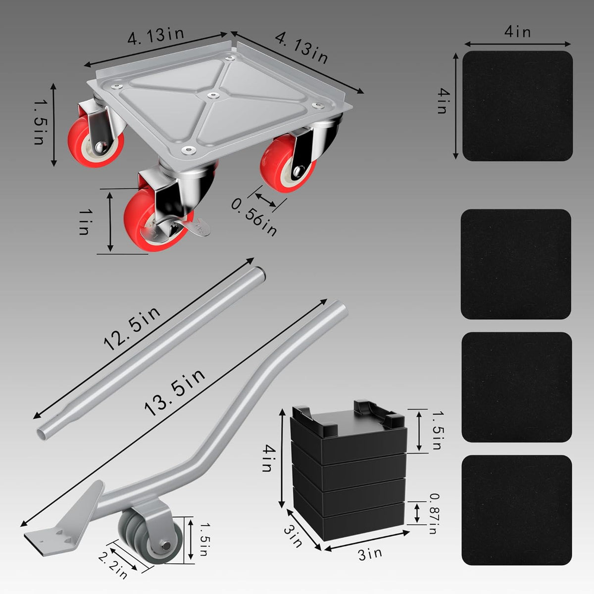 Furniture Dolly,Furniture Movers with 5 Wheels,Carbon Steel Panel Heavy Duty Dolly,Furniture Lifter