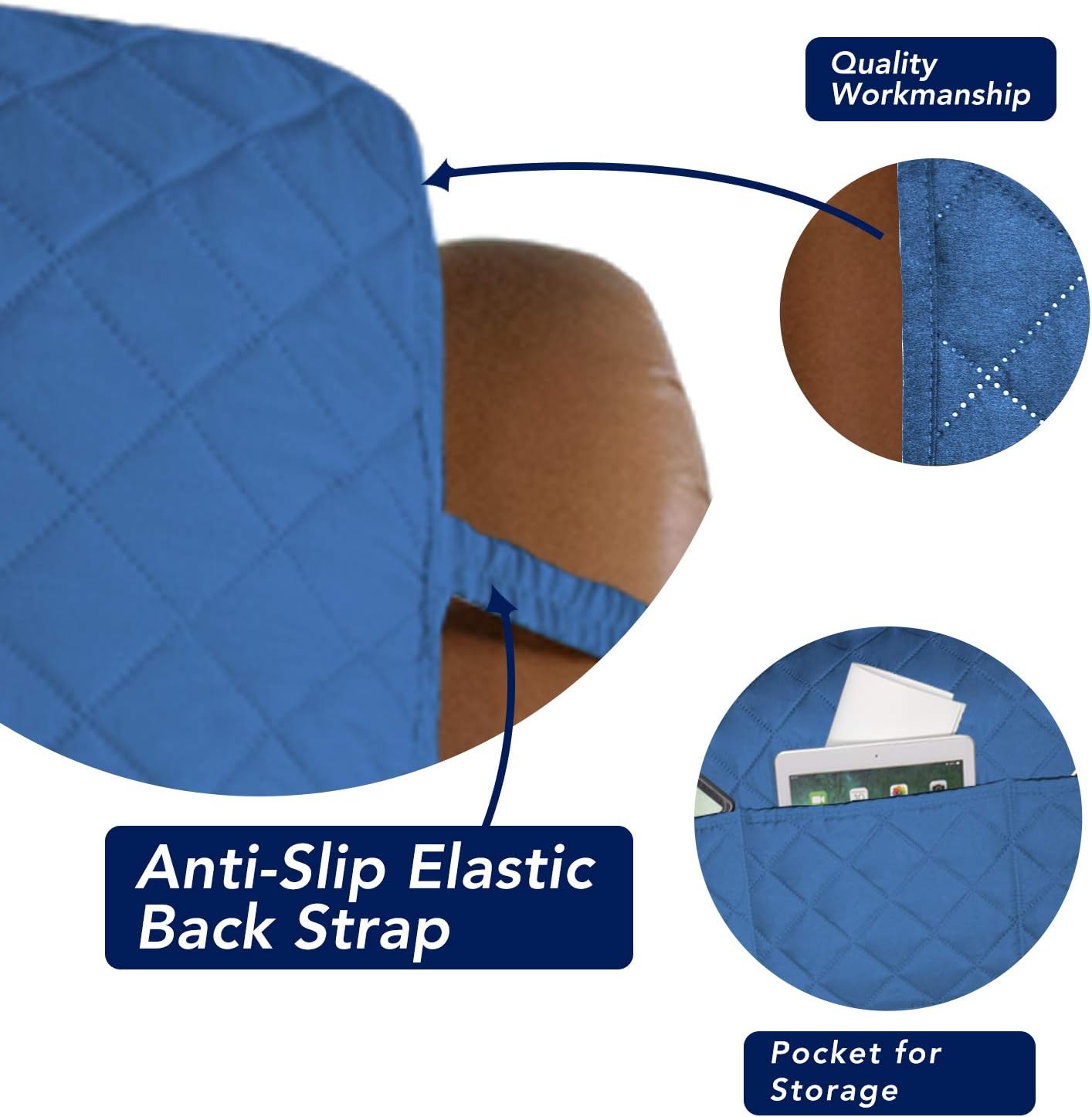 PureFit Reversible Quilted Sofa Cover, Water Resistant Slipcover Furniture Protector, Washable
