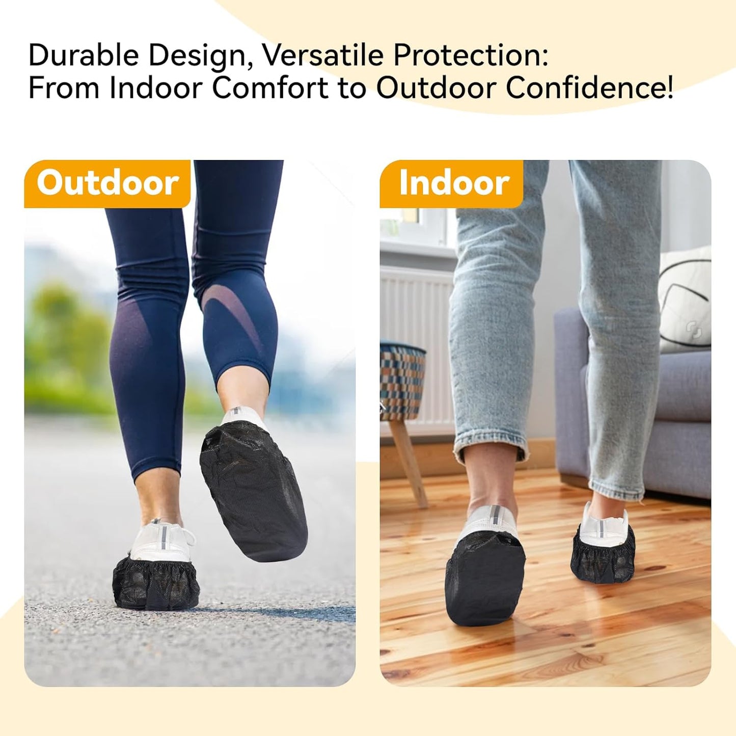 100Pcs Shoe Covers Disposable Non Slip, Large Size Non-Woven Boot Covers, Breathable and Durable