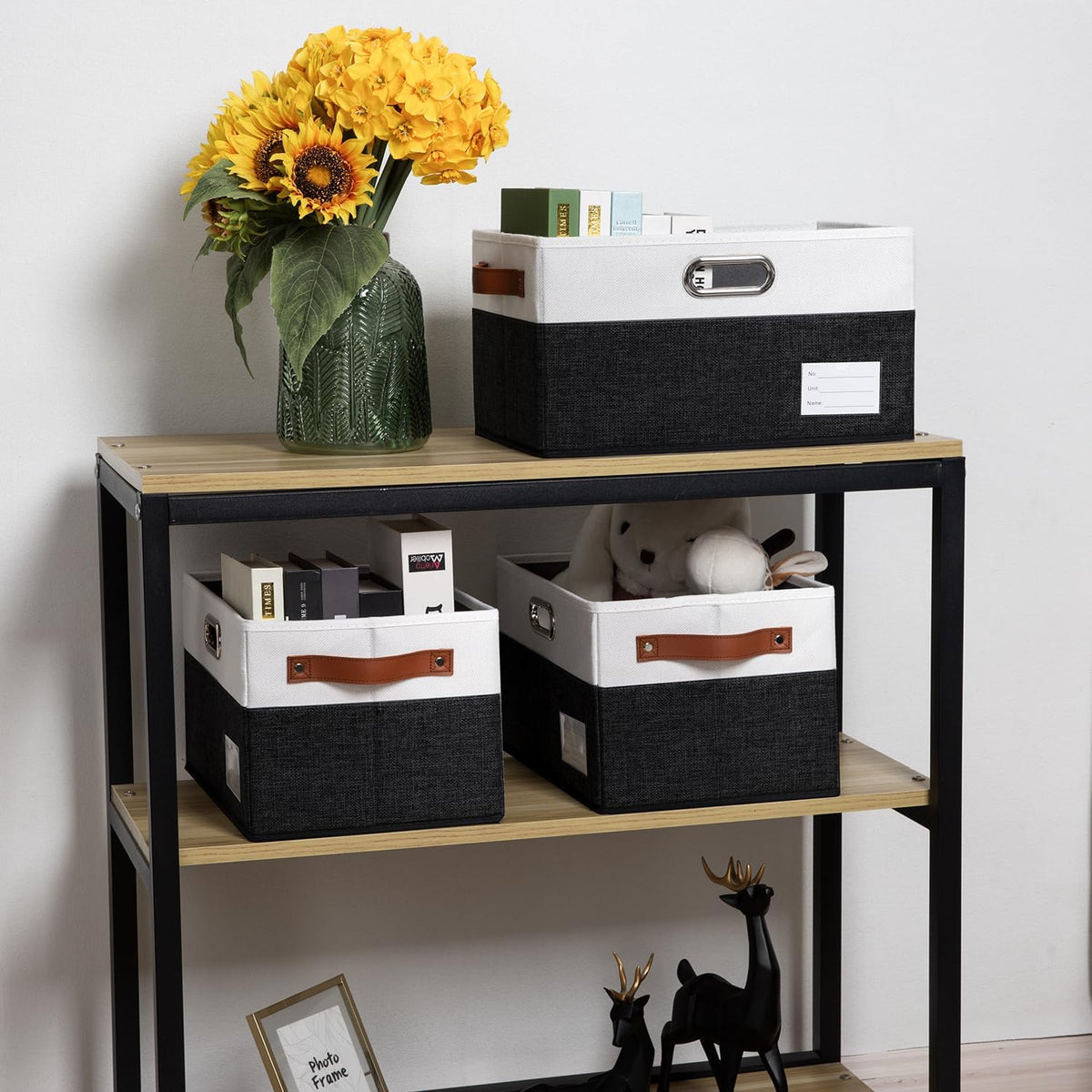 PRANDOM Foldable Storage Bins with Handles [3-Pack] Fabric Collapsible Storage Boxes Baskets Cubes