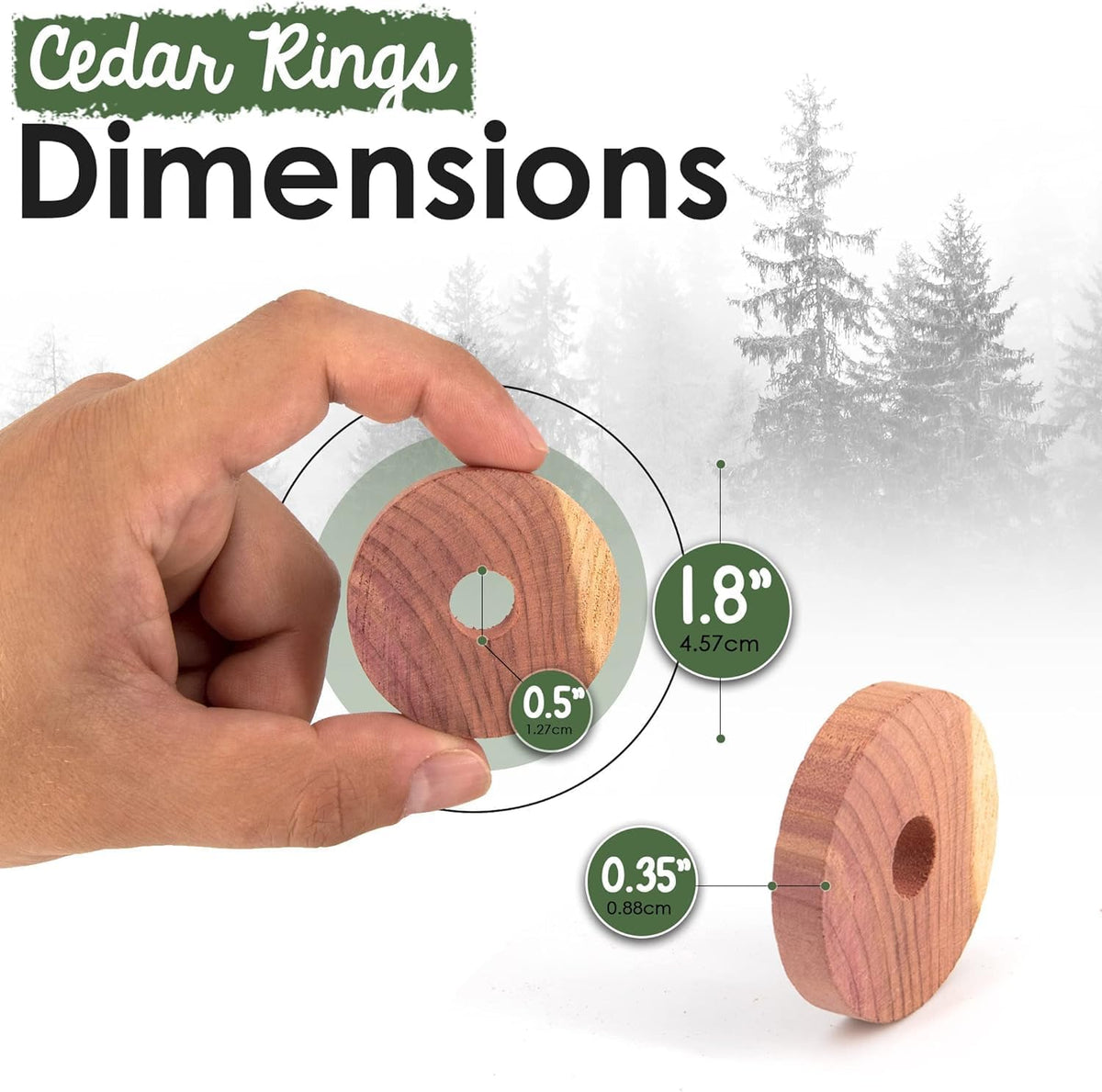 ecoKiwi Cedar Blocks for Clothes Storage - 55 Pack Cedar Rings - 100% Natural Aromatic Cedar for