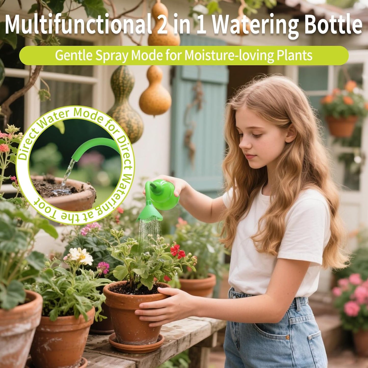Squeeze Bottles for Plants, 11oz Small Watering Can for Succulent, Muti-function Squirt Bottle for