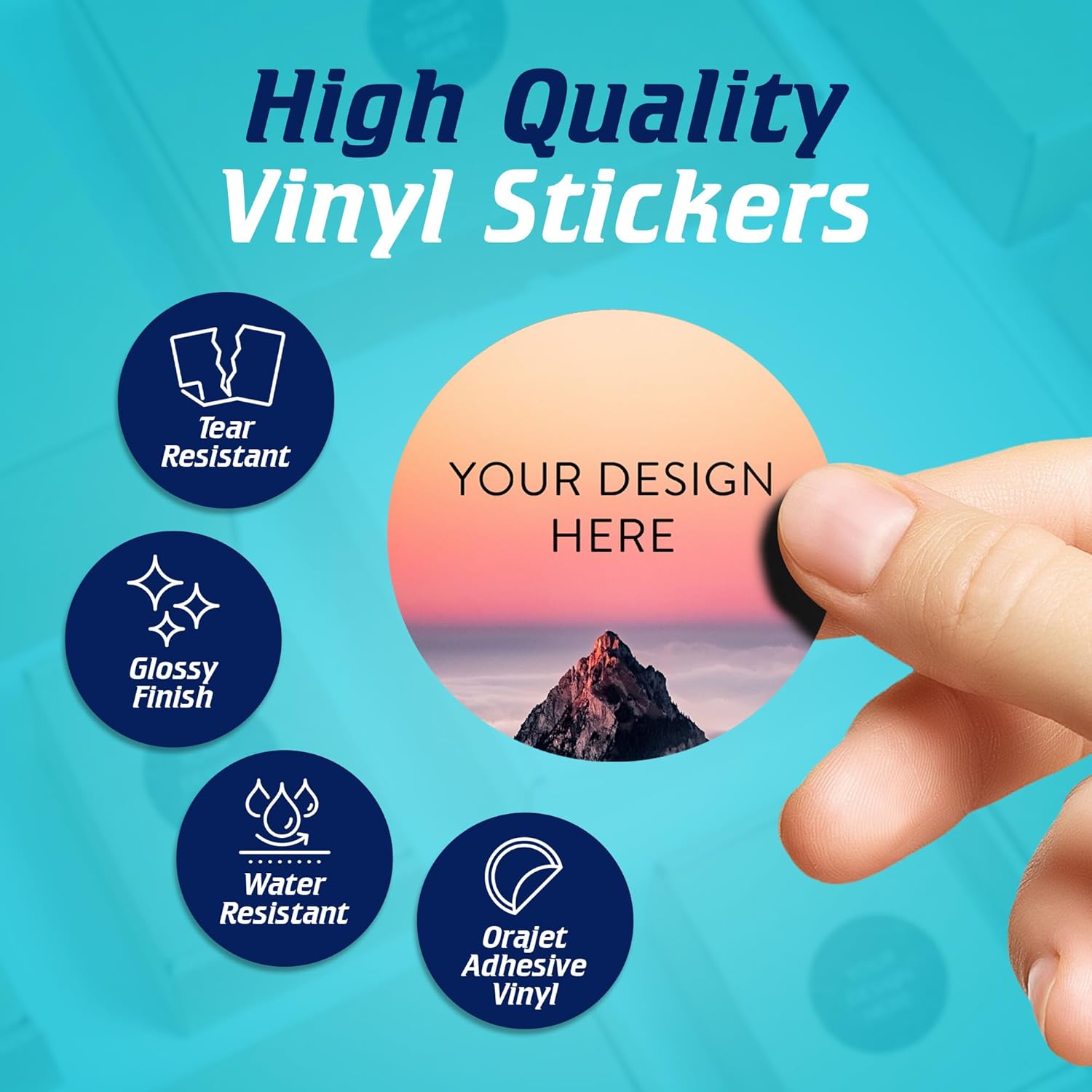 100 Custom Vinyl Stickers - Upload Your own Image, Text, Design, Logo - Personalized Logo Labels