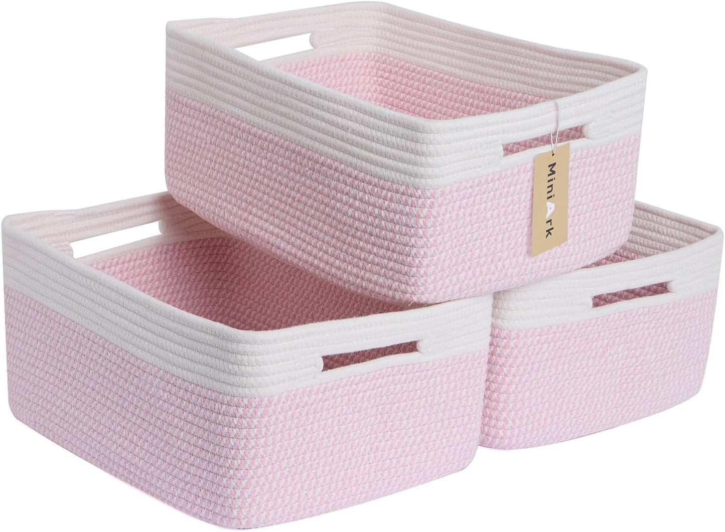 Large Storage Baskets for Shelves, Closet Organizers Bins for Clothes Blanket Towels, Baby Nursery