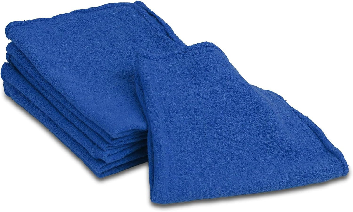 Cotton Shop Towels - Pack of 25 Cleaning Rags 12'' x 14'' - Super Soft and Absorbent Shop Rags for