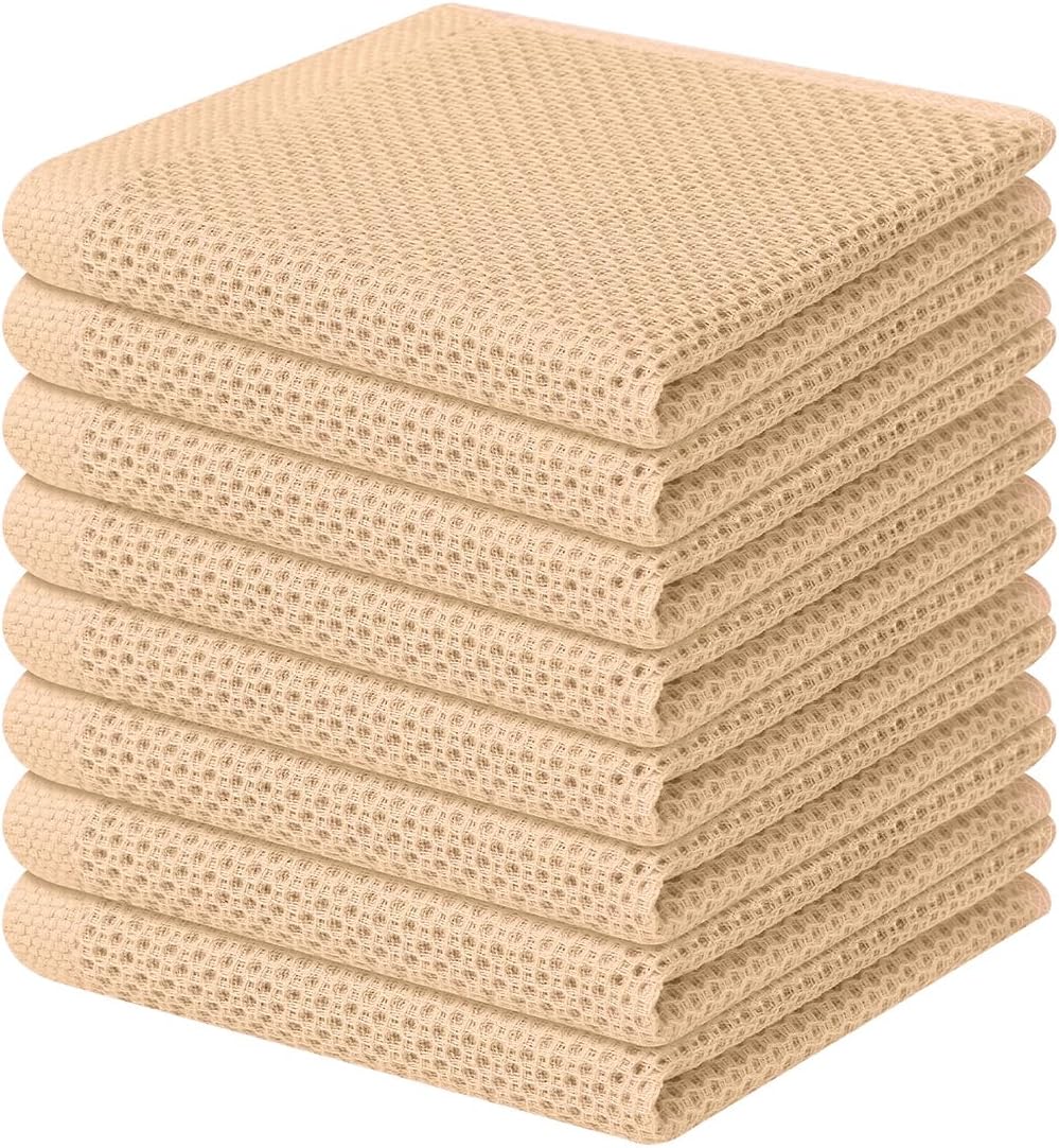 Homaxy 100% Cotton Waffle Weave Kitchen Dish Cloths, Ultra Soft Absorbent Quick Drying Dish Towels