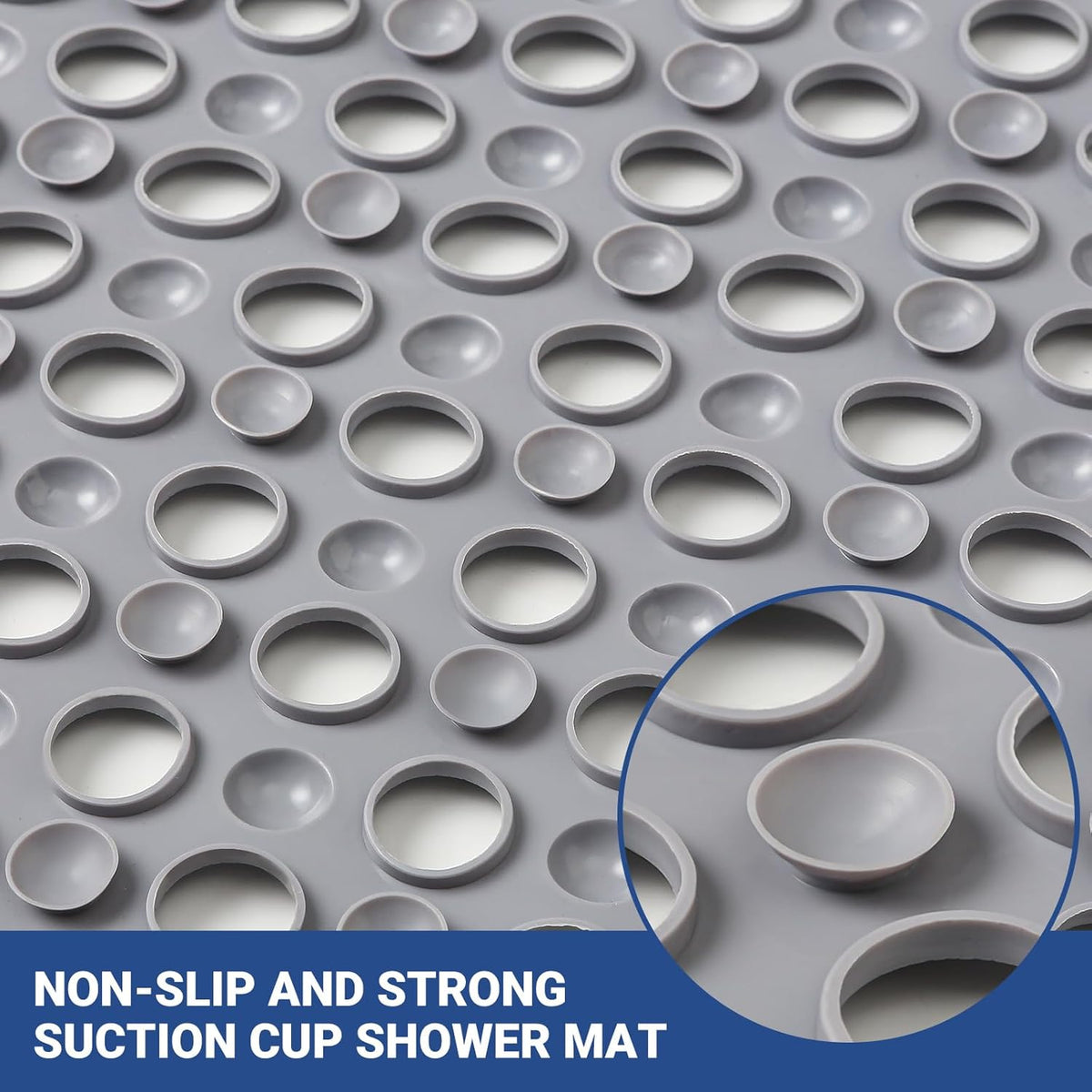 Non Slip Bathtub Mat and Shower Mat 31x17 inch,Bath Mat with Quick Dry Drain Holes and Suction