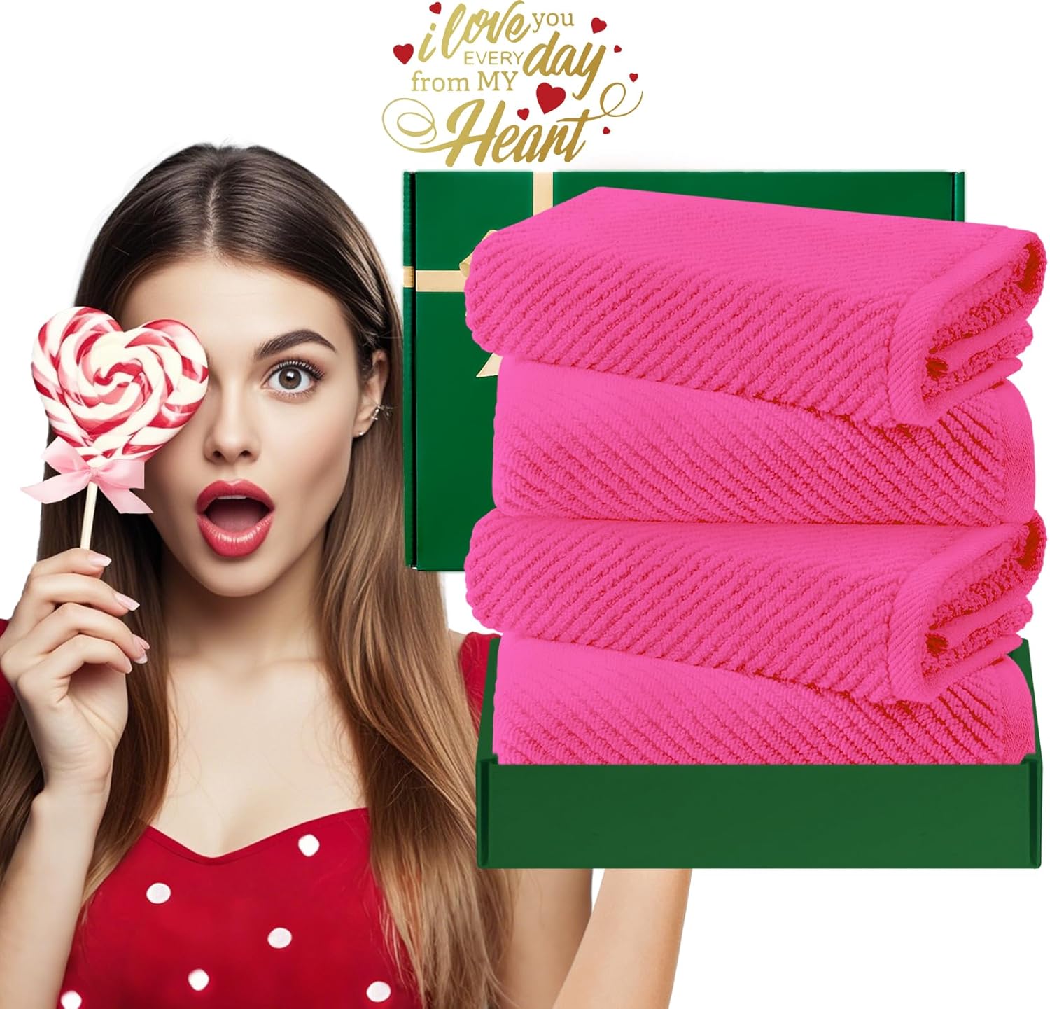 VOOVA & MOVAS Bathroom Hand Towels Set of 4, Large 18"x28" - 100% Cotton | Quick Dry | Light Weight
