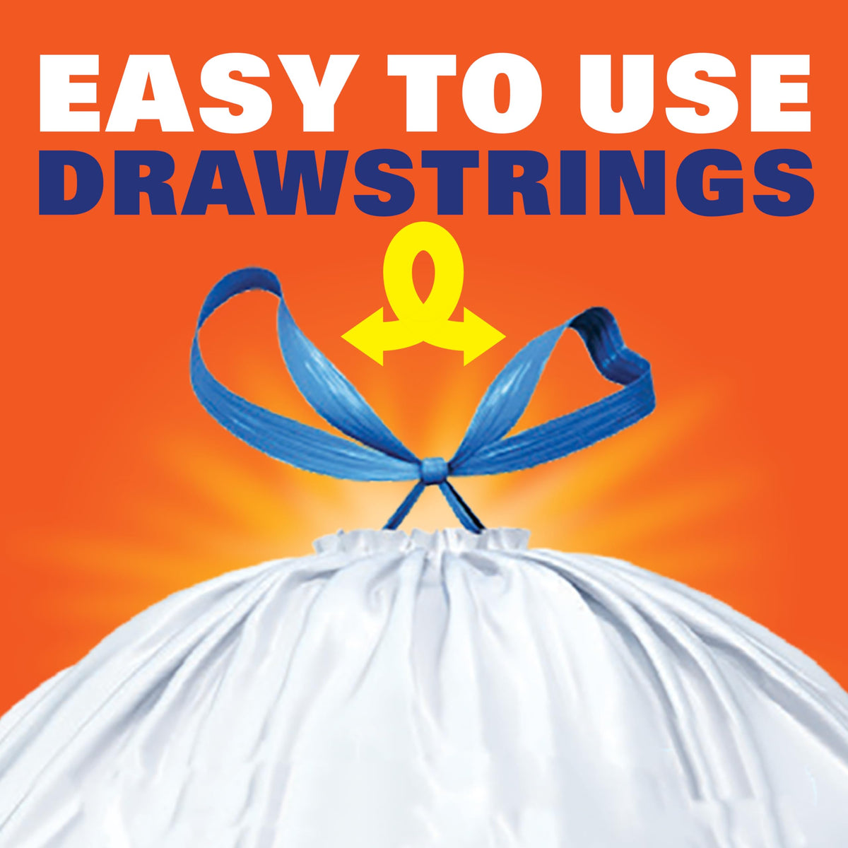 Hefty Strong 13G Tall Kitchen Trash Bags, White, Unscented, 120ct